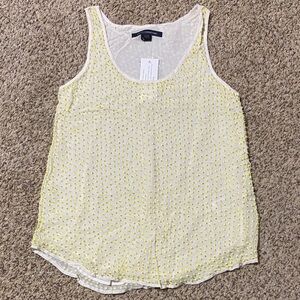 French Connection Yellow Beaded Tank Top